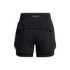 Under Armour Однотонные шорты для бега 2 в 1 с эластичной талией, женские, черные 1376759-001