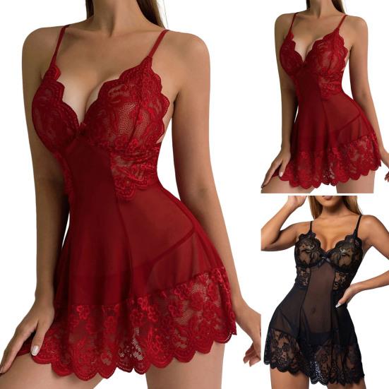 Женская ночная рубашка с v-образным вырезом, кружевная сетка, сплошной цвет выше колена, мягкие прозрачные регулируемые бретели, женская ночная рубашка с открытой спиной для медового месяца