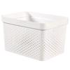 CURVER Bac Infinity Dots - 17L - 35,5 X 26,2 X 21,9 Cm - Blanc - Plastique Recyclé