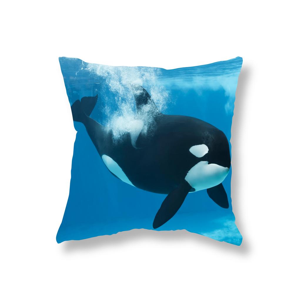 Милая наволочка с китом и косаткой, украшение для дивана, прикроватная тумбочка для офисного игрового стула, чехол для подушки, домашний декор, наволочка 45x45 см