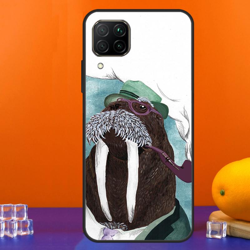 Cute Walrus For Huawei Nova Y90 Y91 Y60 Y70 Y72 Y61 9 10 SE 12i 12s 11i 5T P60 Pro P20 P30 P40 Lite Case