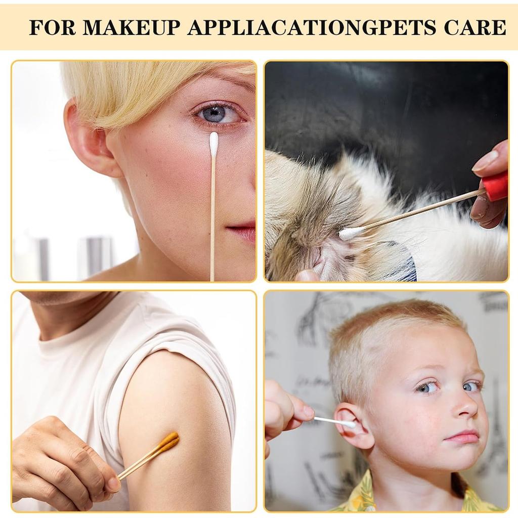 6-дюймовый заостренный и круглый длинный ватный тампон, высокоабсорбирующие аппликаторы с ватным наконечником, для нанесения макияжа на масляной основе и средства для снятия макияжа