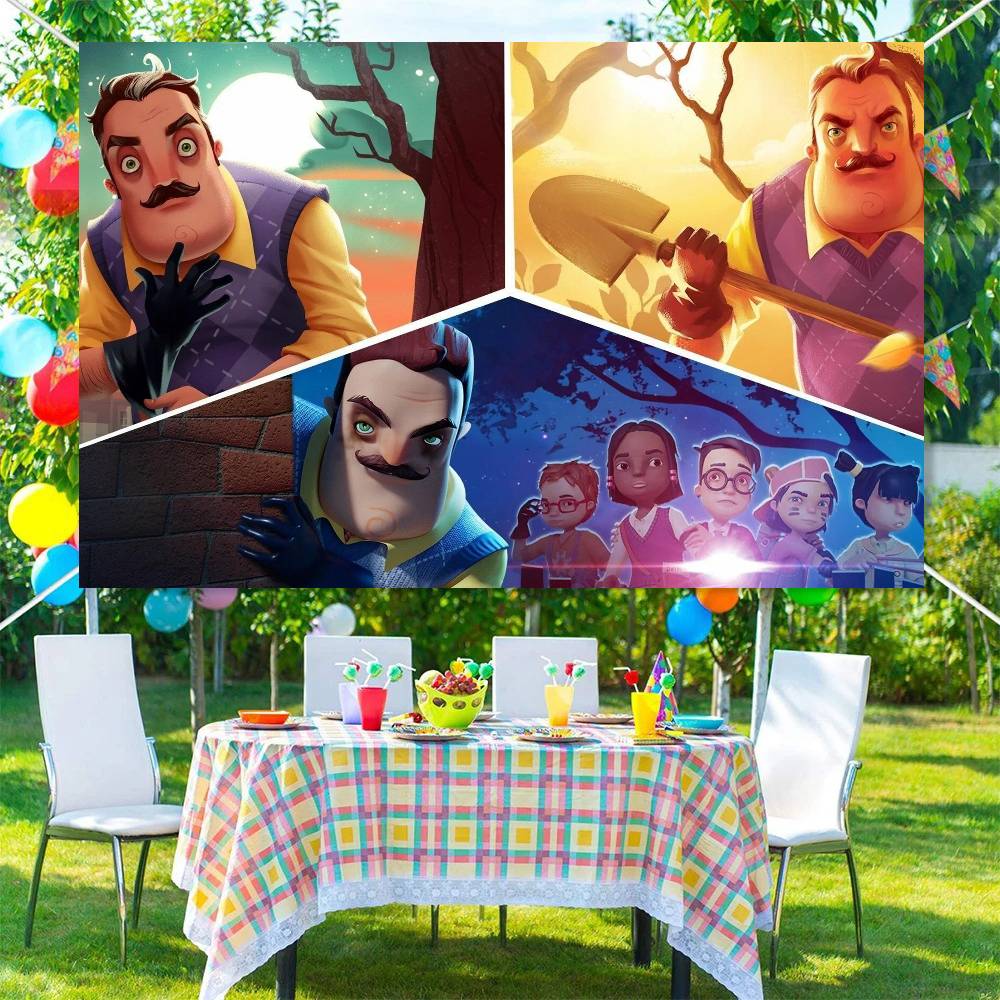 Game HELLO N-NEIGHBOR Photography Backdrops Kids Birthday Photo Background Studio Portraits Photocall Props
