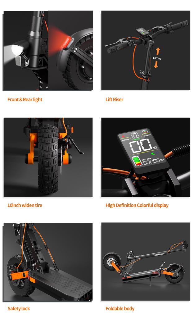 Складной электросамокат JOYOR S8 600 Вт Двигатель 48 В 26 Ач Аккумулятор 25 км/ч Скорость 90 км Максимальный запас хода