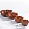 Round Household Container Wooden Natural Acacia Wood Bowl Ramen Bowls Wooden Bowl Tableware