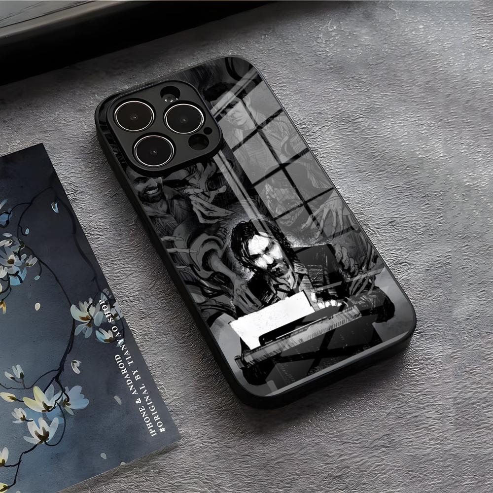 Чехол для телефона A-Alan W-Wake 2 для IPhone 17 Air 16 E Pro Max 15 14 13 Mini 12 Pro 11 Max Plus Черная стеклянная крышка