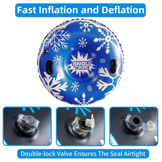 Inflatable Ski Ring Durable Waterproof Fast Inflation Easy Storage Eco-friendly Snow Sled for Kids Adults