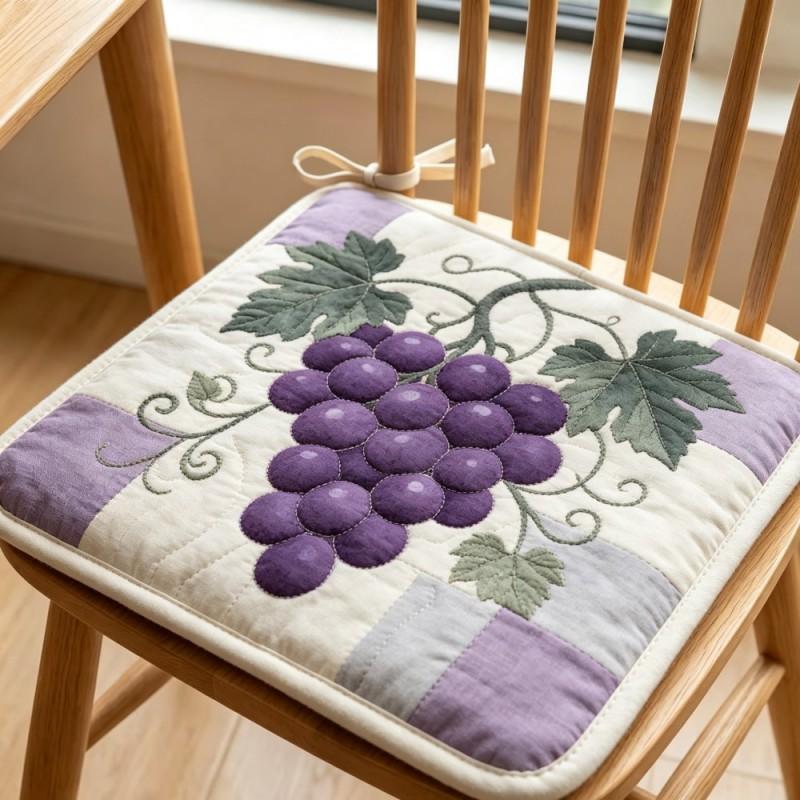 Quilted Printed Chair Cushion Flower Dining Room Living 18in 16in