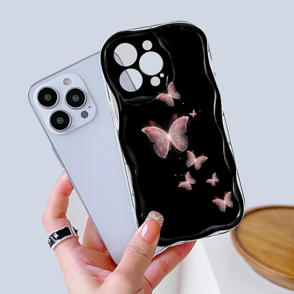 Мультяшный узор кремовая текстура чехол волнистый край мягкий силиконовый чехол для телефона чехол для iPhone Samsung Huawei Honor Xiaomi Redmi Infinix Tecno