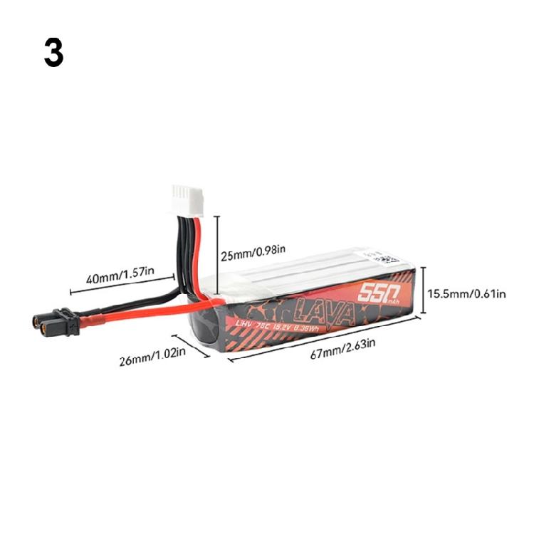 2PCS 550mAh Large Capacity 2s 3s 4s Crossover Machine Accessories Dedicated Lithium Battery Model Aircraft Battery