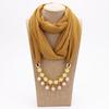 Pearl Chiffon Necklace Scarf Women's Spring Autumn and Winter Fashion Scarf Spring and Summer Sunscreen Women