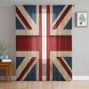 Прозрачная занавеска с рисунком британского флага для гостиной, вуаль для оконных жалюзи, тюль для спальни, драпировка для кухни, шторы для зала Cortinas