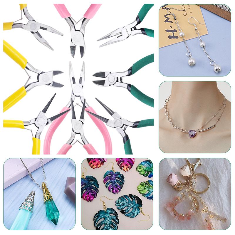 Плоскогубцы из нержавеющей стали для ювелирных изделий, плоскогубцы с острыми и круглыми губками, а также кусачки для изготовления ювелирных изделий, бисероплетения, ремонта и ремонта