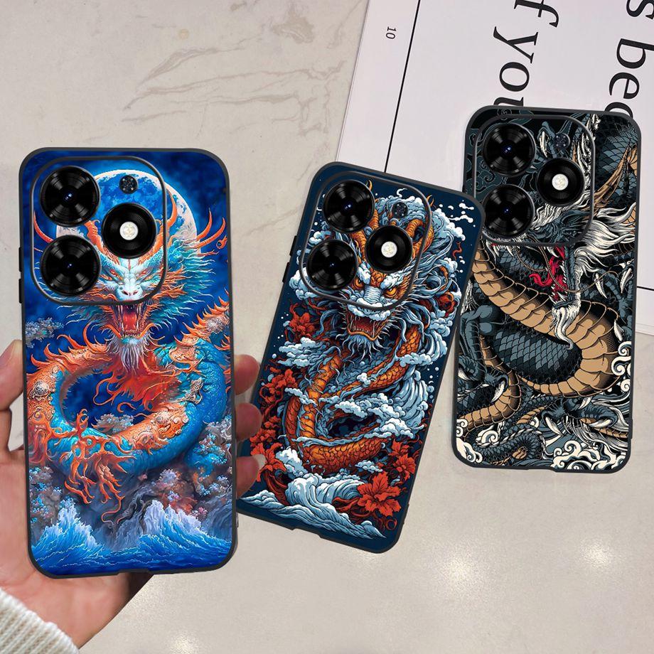 For Tecno Spark GO 2024 2023 2022 Case Soft TPU Silicone Clear Bumper Coque BG6 BF7n KG5 Fundas Marble Space Man Dragon Etui