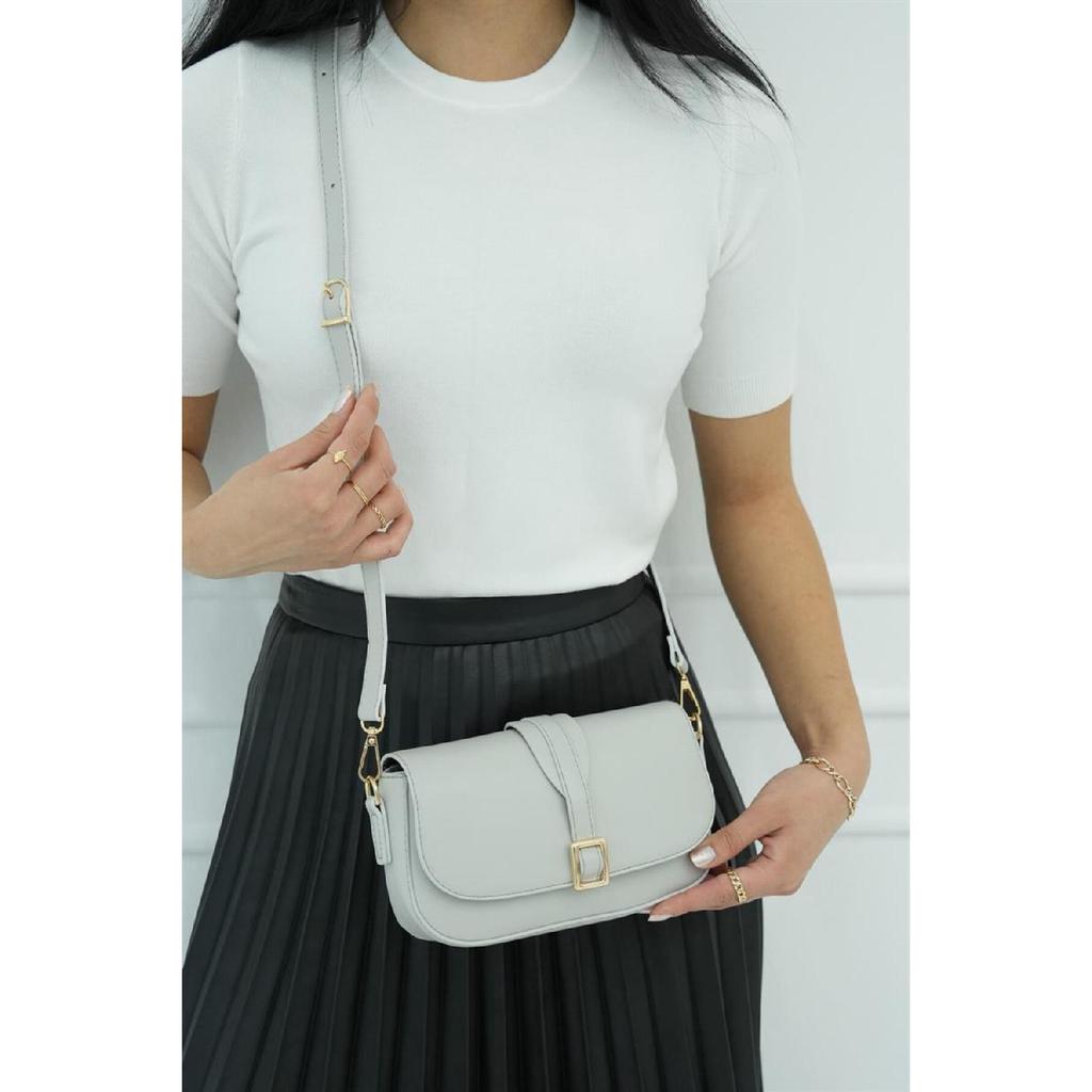 Black Women's Buckle Crossbody Bag
