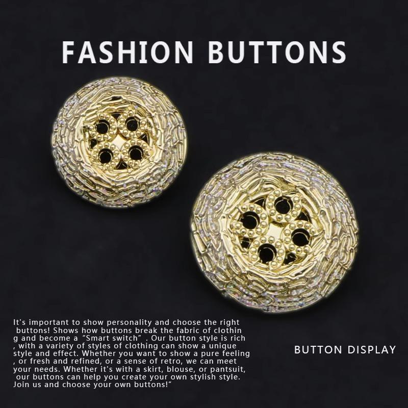 Металлические круглые пуговицы для пальто Высококлассный маленький ароматный женский свитер кардиган Изысканная одежда Золотые пуговицы Daquan