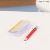 1Set 1:12 Dollhouse Pencil Eraser Notebook Set Student Stationery Model Kid Pretend Play Toy Doll House Accessories