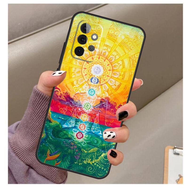 Mandala Chakra Yoga Case For Samsung Galaxy A33 A13 A53 A34 A54 A14 A15 A16 A26 A36 A56 A12 A32 A52 A06 A35 A55