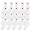 3/5/10/20 Pairs of Women's Crew Socks, White, Heart Pattern, Comfortable, Breathable, Moisture-Wicking