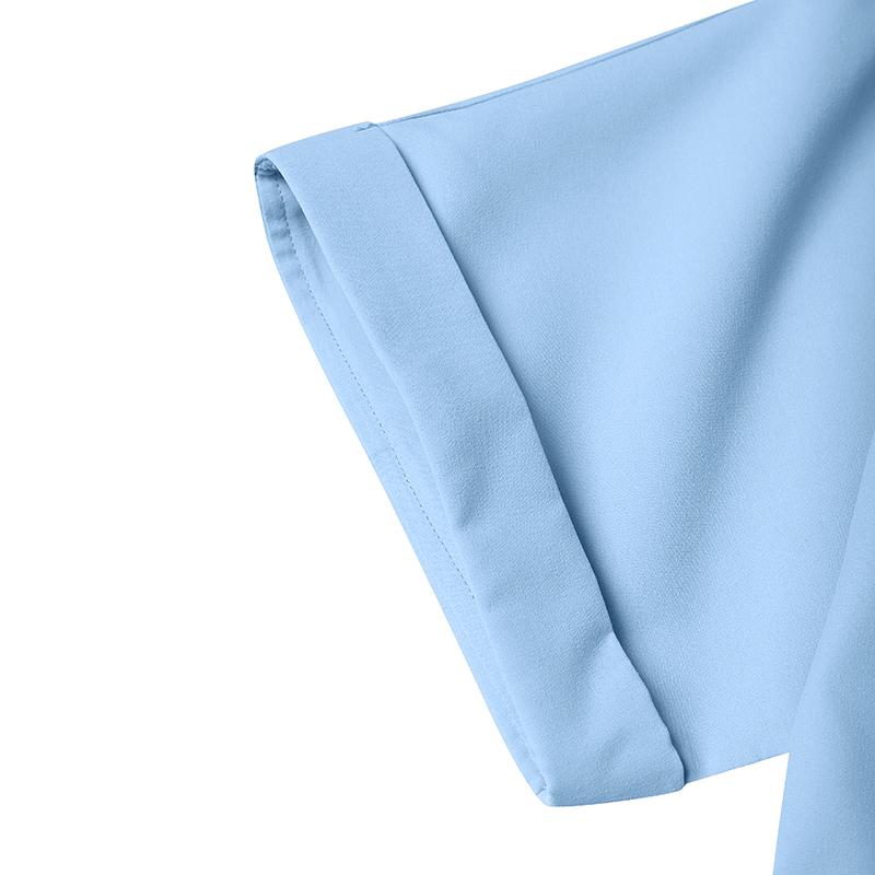 VONDA Летнее женское однотонное тонкое длинное платье с короткими рукавами