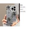 Trendy coconut tree electroplated iPhone 15 case suitable for 16 Pro Max, 12, Apple 13, 17, anti-drop