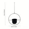 1 Pc Modern Metal Hanging Planter - Sleek Wall and Ceiling Decor with Hooks for Indoor and Outdoor Plants, Minimalist Flower Pot