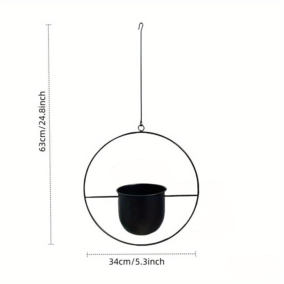 1 Pc Modern Metal Hanging Planter - Sleek Wall and Ceiling Decor with Hooks for Indoor and Outdoor Plants, Minimalist Flower Pot