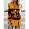 Женский модный топ с круглым вырезом, мультяшный Хэллоуин, 3D-принт, длинные рукава, футболки