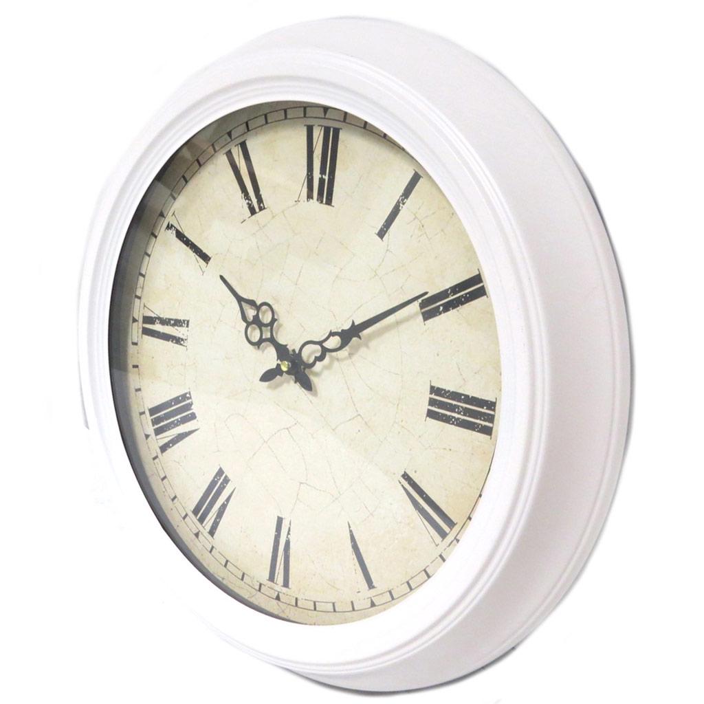 Les Trésors De Lily [P4197] - 'Vintage Design' Cream Metal Clock - 47x6 Cm