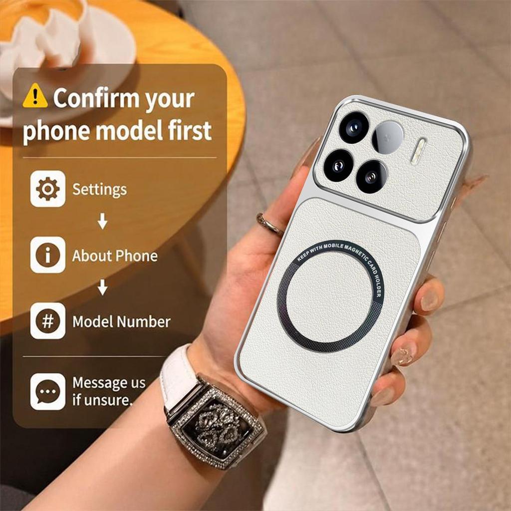 Чехол для Xiaomi 15T Pro, 15 Viral Change to 17, Магнитная задняя крышка из Split-кожи, Защитная крышка для большого объектива
