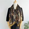 110*110 см квадратный шелковый шарф женский модный принт маленький шейный платок офисный женский пояс для волос носовой платок женский платок шаль шарф