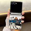 Магнитный чехол для телефона с принтом Снежной Горы для Samsung Galaxy Z Flip7 FE Flip6 Flip5 Flip7 6 Ударопрочная прозрачная жесткая крышка из поликарбоната Складная