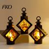 Festive Halloween Lighting Decorative Lantern, Spooky Witch Pumpkin Scarecrow LED Night Light, Light Battery Operated Table Lamp for