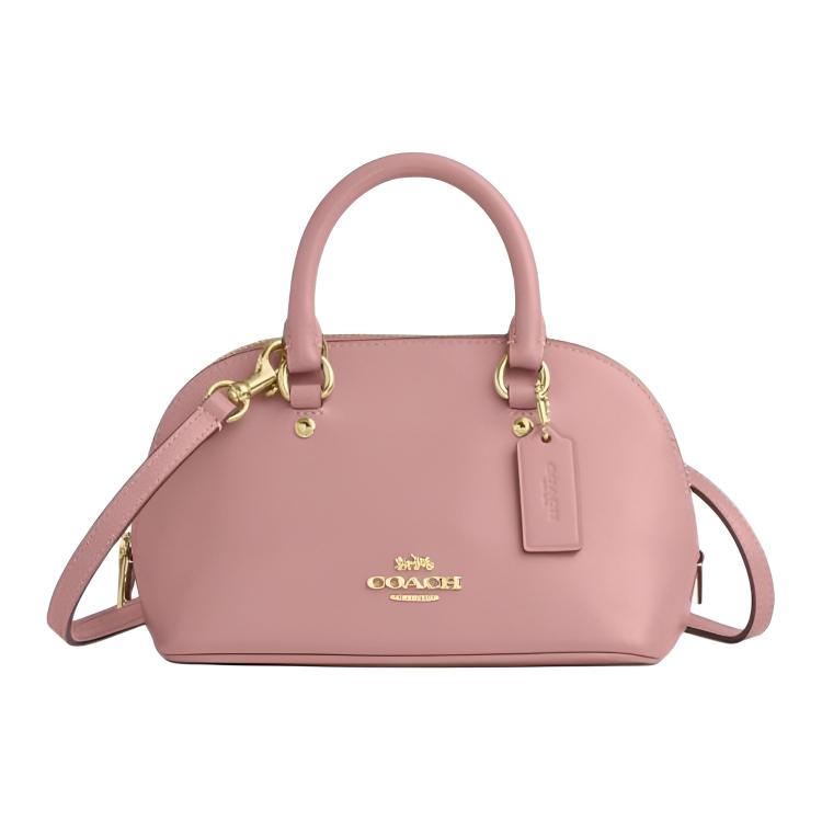Coach Сумка-портфель Lara 22 с молнией по периметру Кожаная Сумка через плечо Маленькая Женские сумки Розовый CEA01-IMP02