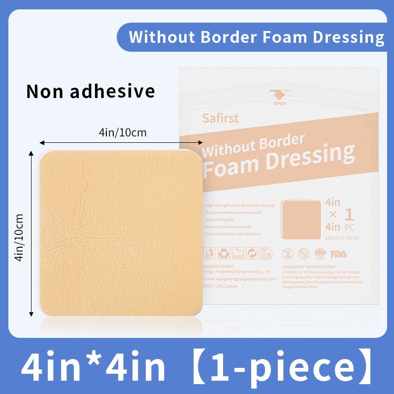 Пенопластовая неадгезивная повязка Стерильная повязка для заживления ран Противопролежневая подушечка-пластырь Уход за ранами 10смx10см