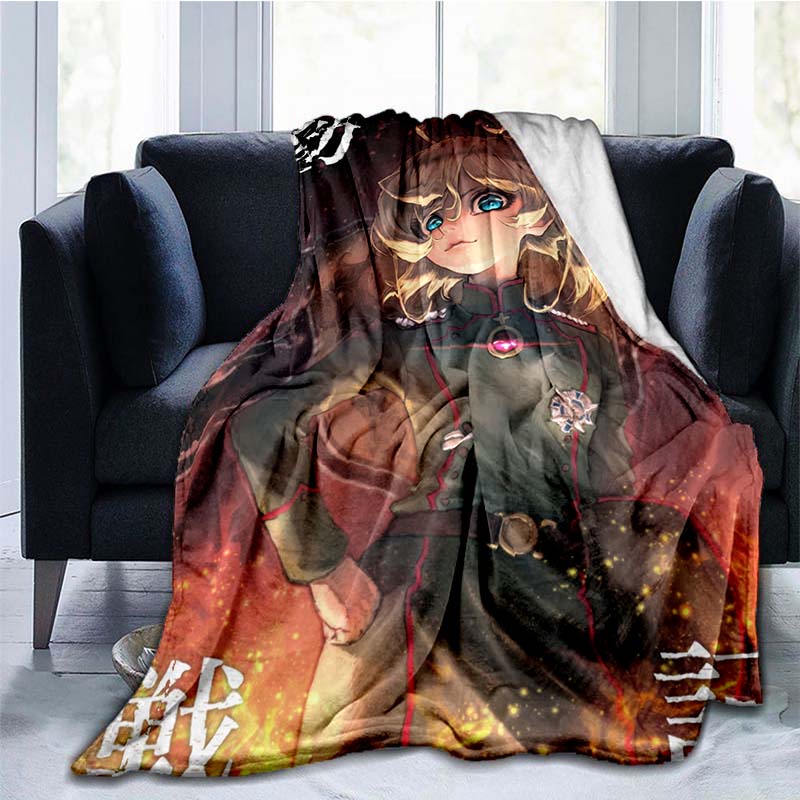 Сага о Тане, злое одеяло, аниме, одеяла, мультяшное одеяло, Таня Дегуршафф, фланелевые пледы, одеяло для кровати, дивана, ленивое одеяло