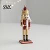 Traditional Nutcracker Statue Wooden Soldier Figurine, Handcrafted Solid Wood Christmas Tabletop Ornament Decorative for Holiday Desk And Bookshelf
