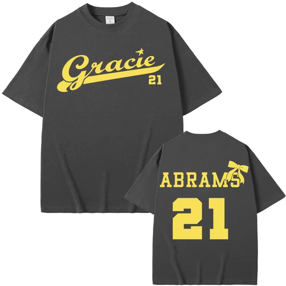 Футболка с логотипом Gracie Abrams 21 2026 The Secret of Us Tour с коротким рукавом Мужская Женская Винтажная Мода Повседневные Футболки Унисекс