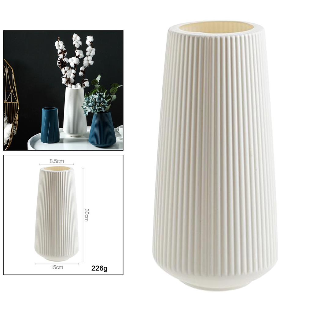 Flower Vase Decoration Plastic Pot Houswarming Gift White Style 1
