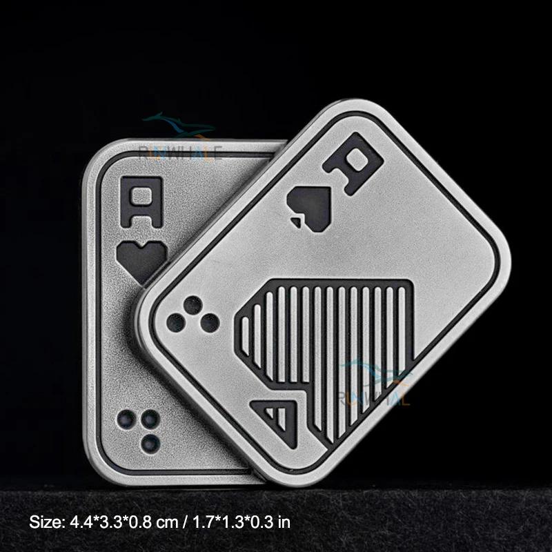 Металлический фиджет-слайдер, антистресс-игрушки для взрослых, EDC спиннер для пальцев, покер, игрушка для снятия тревоги, портативный поп-магнитный слайдер