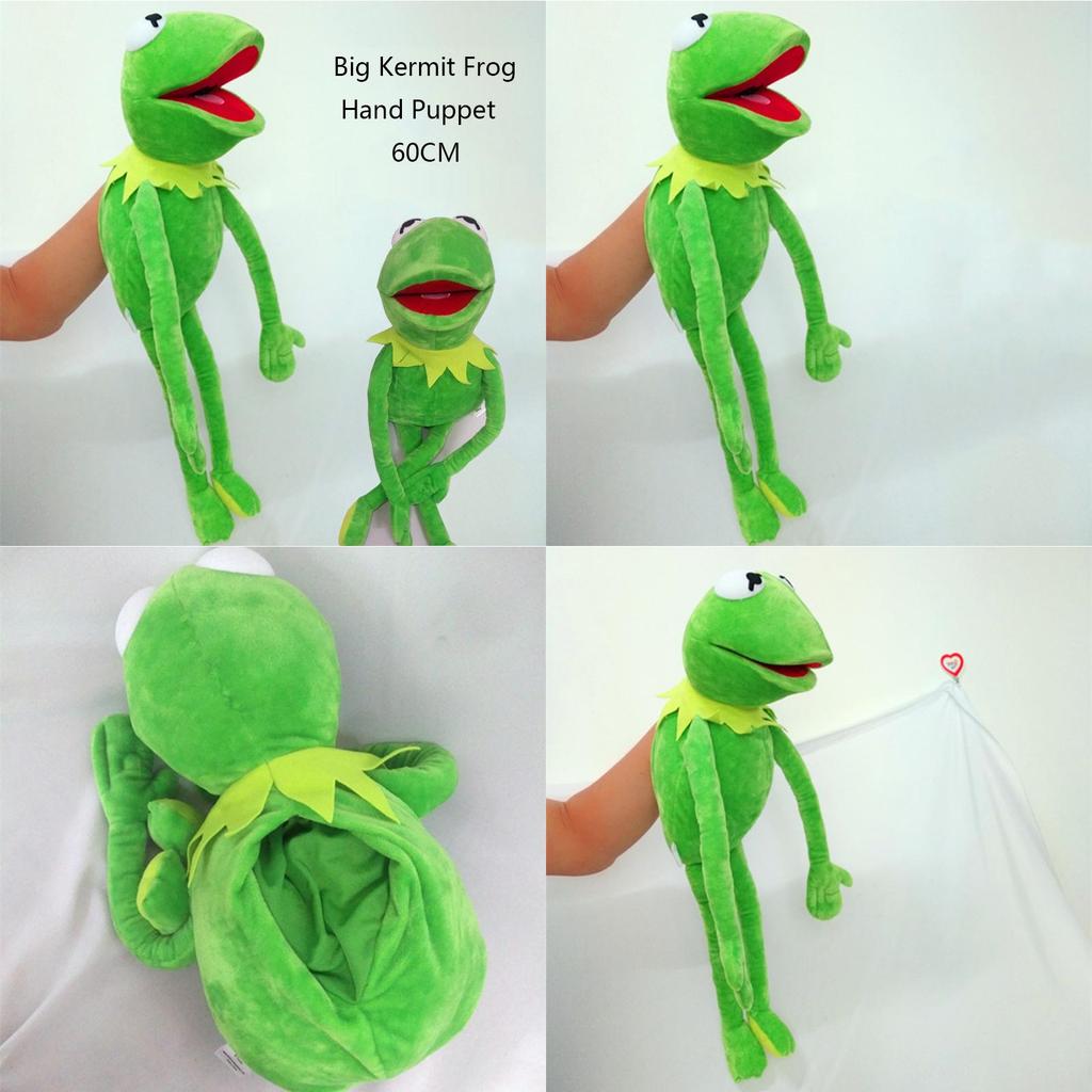 Delightful 60cm Big Kermit The Frog Plush Hand Puppet Perfect For Kids Playtime