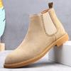 Suede Leather Chelsea Boots Men Casual Shoes Matte Finish British Style Elegant Autumn Short Boot Trendy 48 Size Adult Footwear