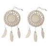 2 Customizable Wooden Dream Catchers - Feathers 12.5 X 23.5 Cm