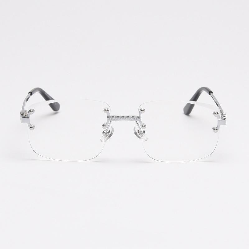 Rectangular Sun Glasses 90s Classic Fashion Summer Street Shot Decoration Luxury Metal square Frameless Sunglasses
