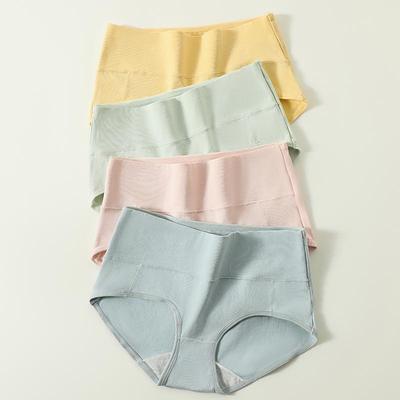 4 шт. дышащие хлопковые трусики с высокой талией, женское нижнее белье с милым принтом, трусы для девочек, женское нижнее белье