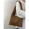 Korean Retro Matte Suede Tote Bag Women's 2025 New High-end Large-capacity Commuter Shoulder Armpit Bag