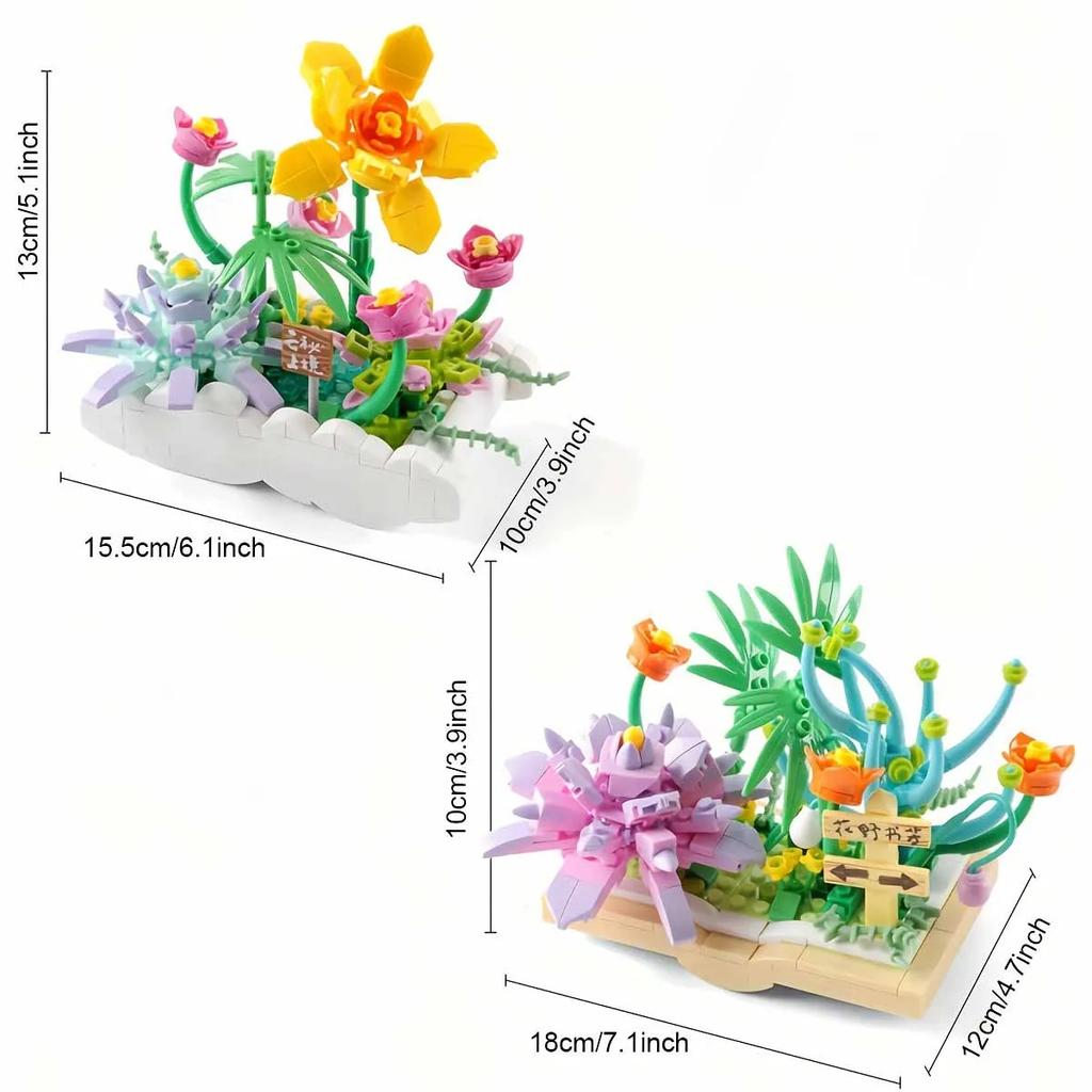 Букет «Сделай сам» в горшке, игрушки-конструкторы, креативные детали для украшения сцены, настольные модельные украшения, приятные подарки для девочек