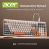 Acer OKW222 Цветная светящаяся проводная USB-клавиатура со стильными контрастными колпачками клавиш для офиса, печати и игр