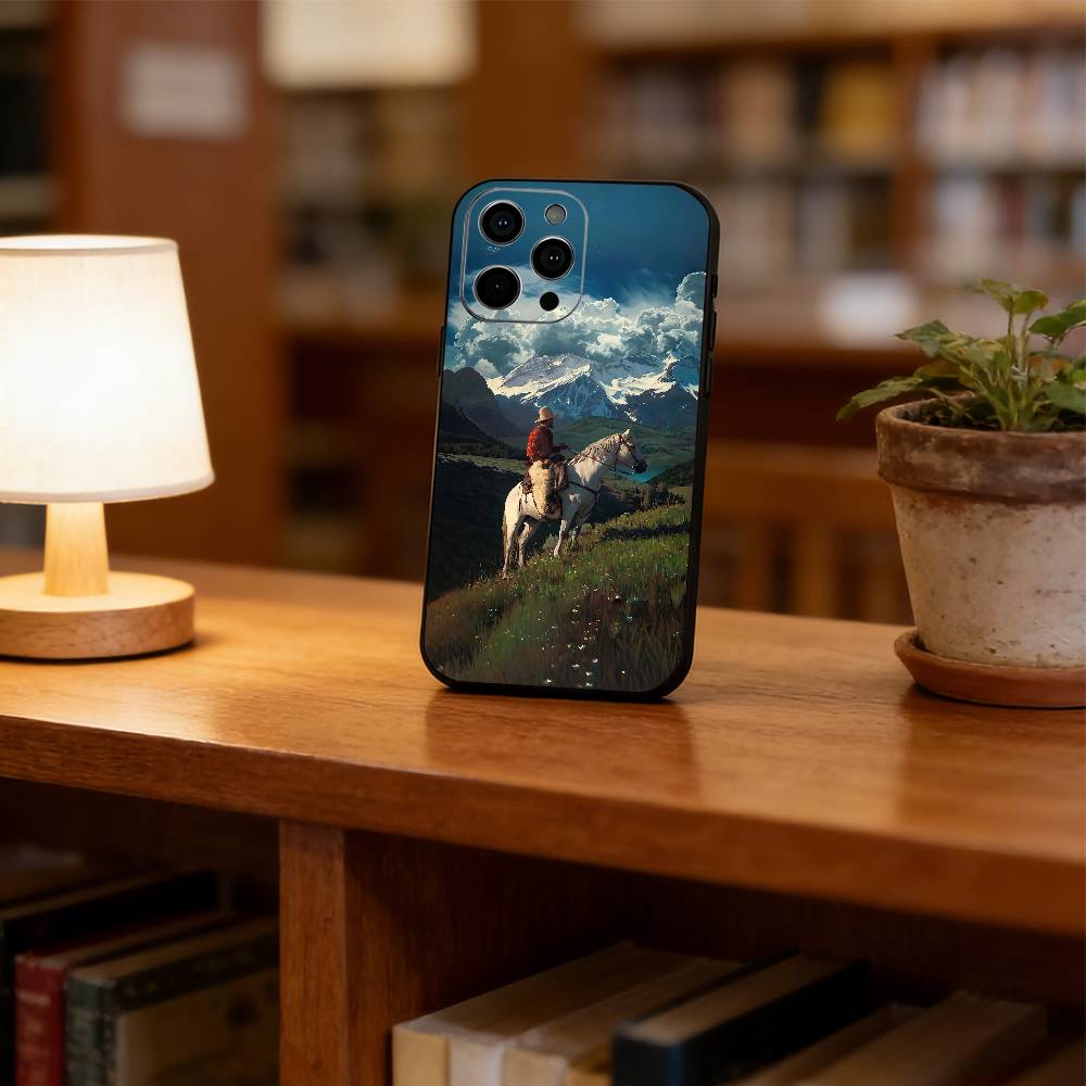 Ковбойский чехол для телефона iPhone 17, 16,15,14,13,12,11 Plus,Pro Max, Другие Мягкий черный чехол
