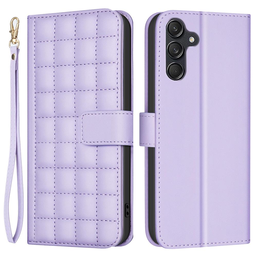 BINFEN COLOR for Samsung Galaxy S23 FE Wallet Case PU Leather Square Grid Cover